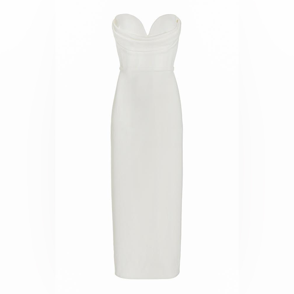 Alex Perry Darcy Draped Stretch-Crepe Midi Dress | NWT | Size AU 4